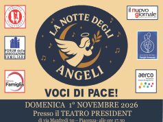“La notte degli Angeli. Voci di pace 2026” il 1° novembre al teatro President a Piacenza